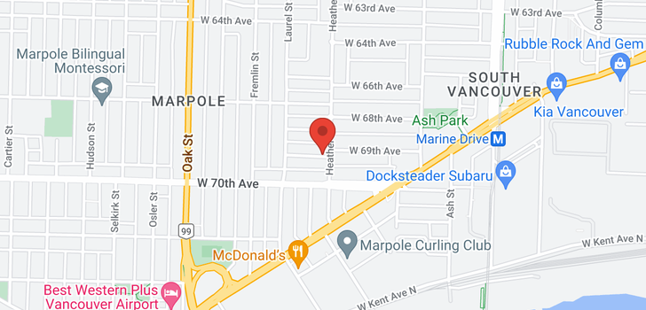 map of 806 W 69TH AVENUE